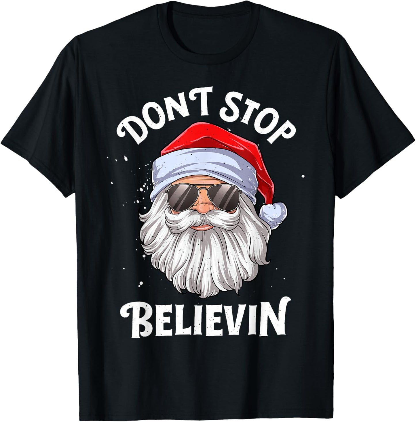 Don't Stop Believin Santa Funny Christmas Boys Kids Gifts T-Shirt - T-Shirt | Black