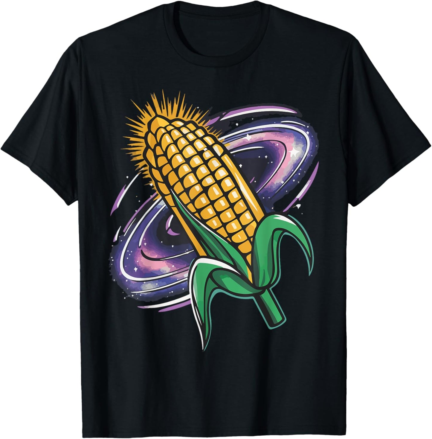 Space Corn Outfit Maize Farmer Costume Farm Life T-Shirt - T-Shirt | Black