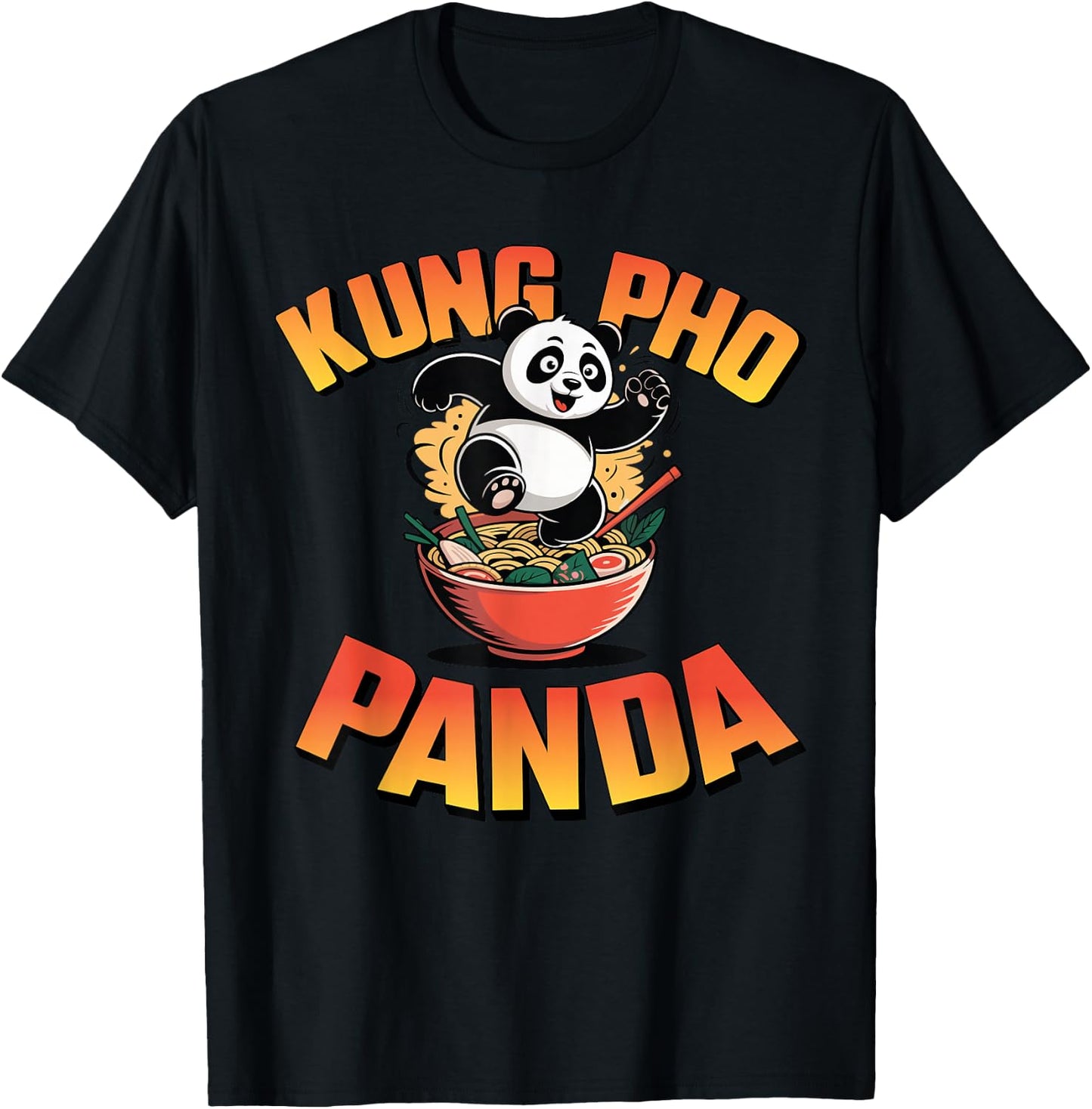 Pholicious Panda Vietnamese Pho Lover Design Kung Fu T-Shirt - T-Shirt | Black