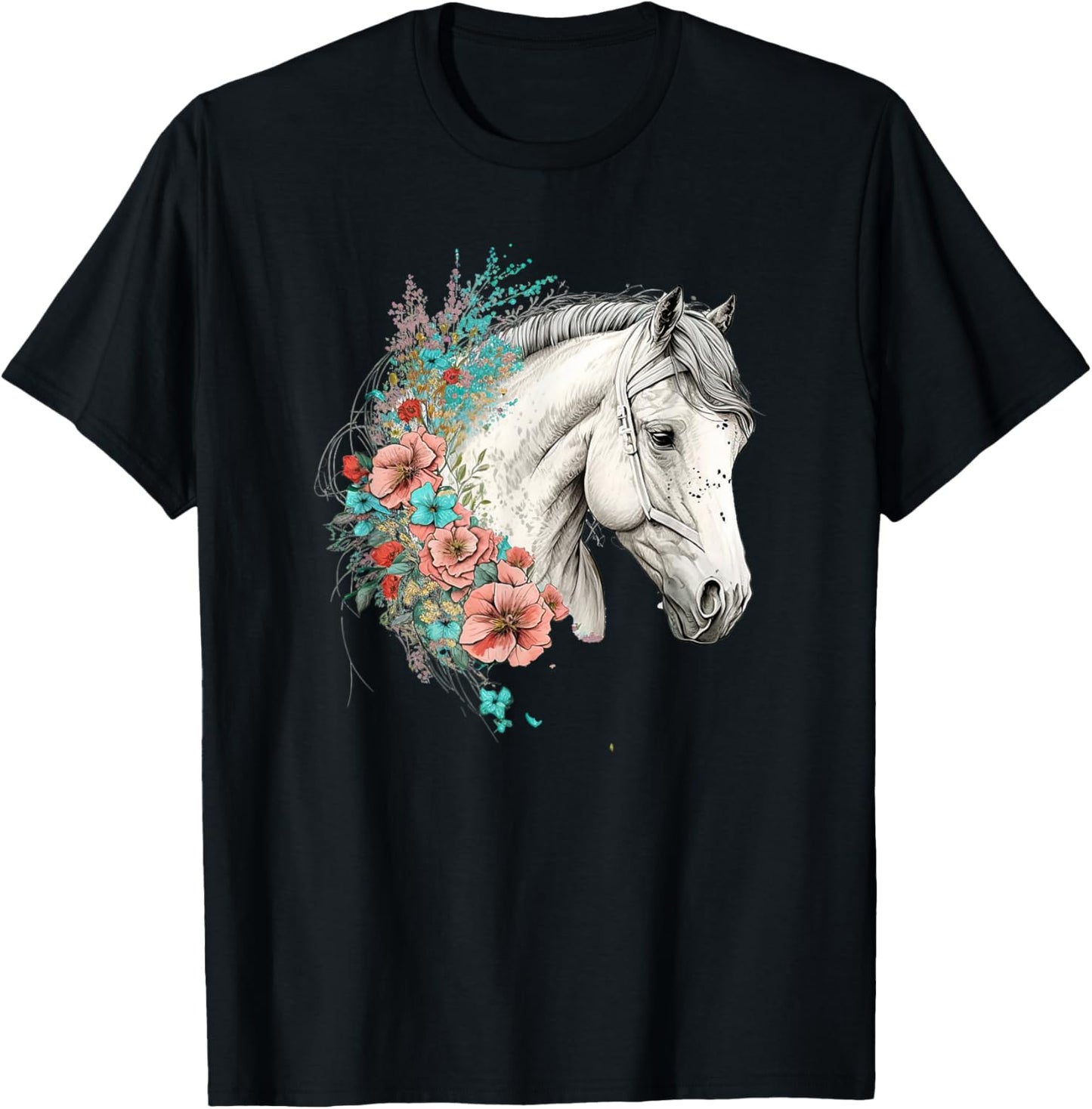 Horse Women kids Girls Riding Horse Lover T-Shirt - T-Shirt | Black