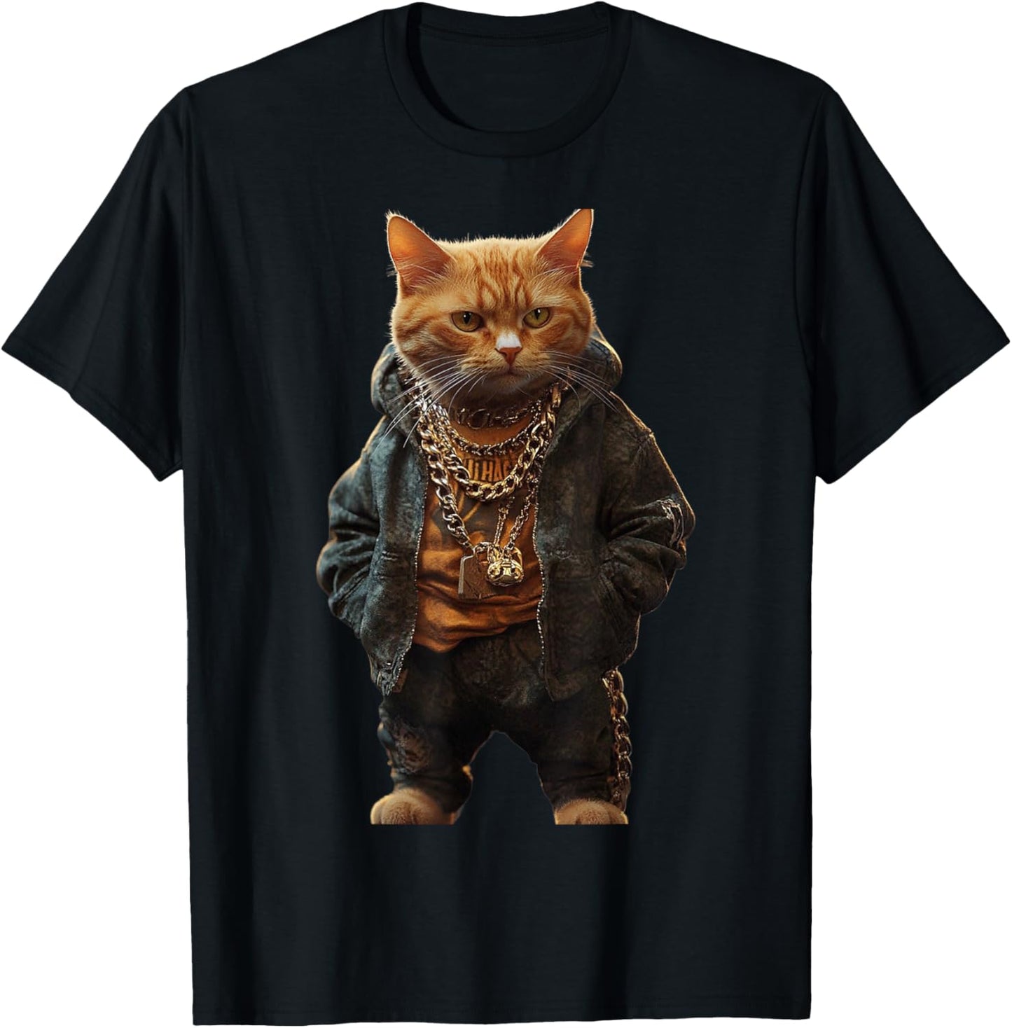 Thug Gangster Life Cat For Hip Hop Fans Meme and Cat lovers Women Girls Kids T-Shirt - T-Shirt | Black