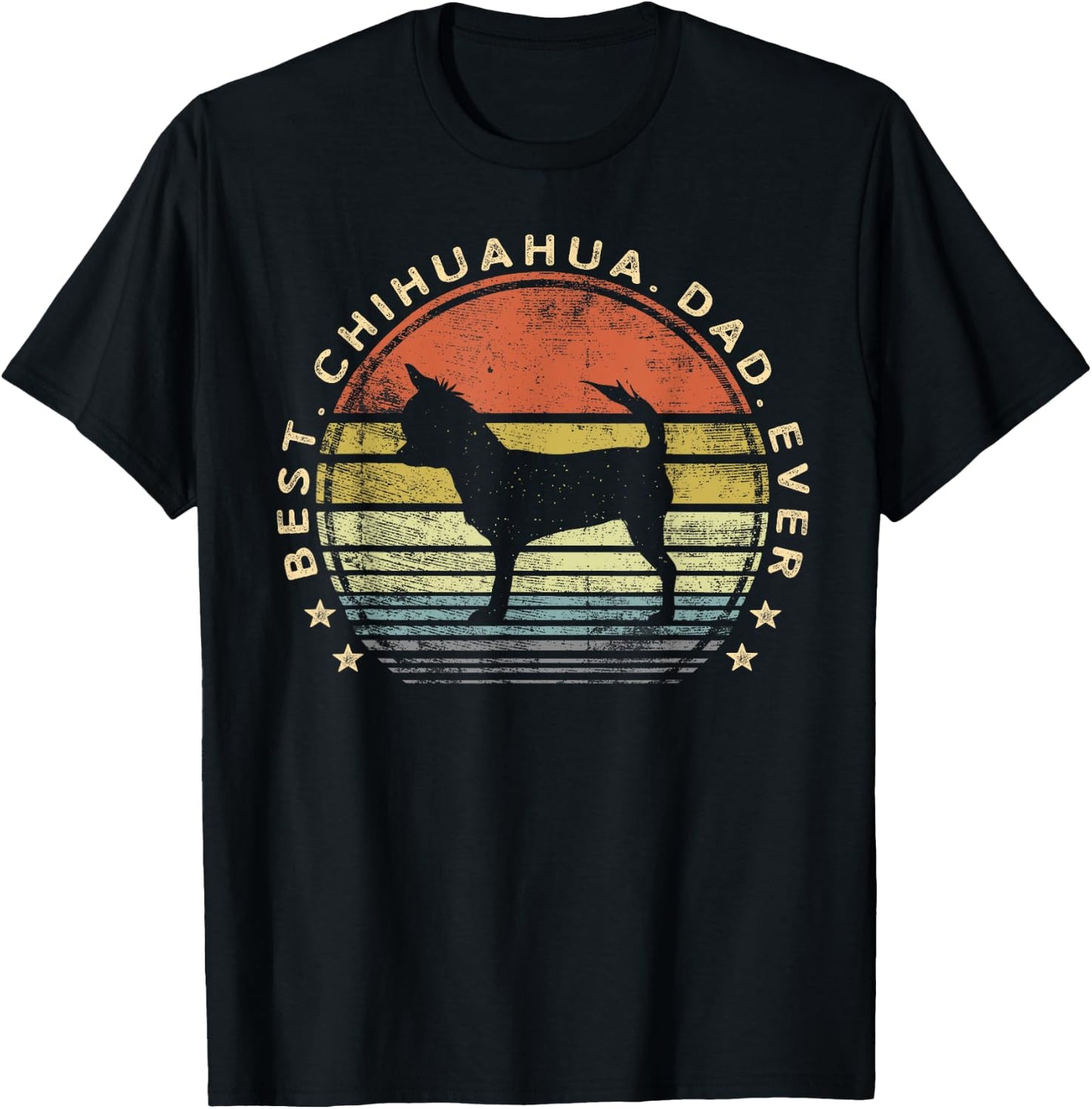 Best Chihuahua Dad Ever Chi Dog Lover Gifts Pet Owner Daddy T-Shirt - T-Shirt | Black