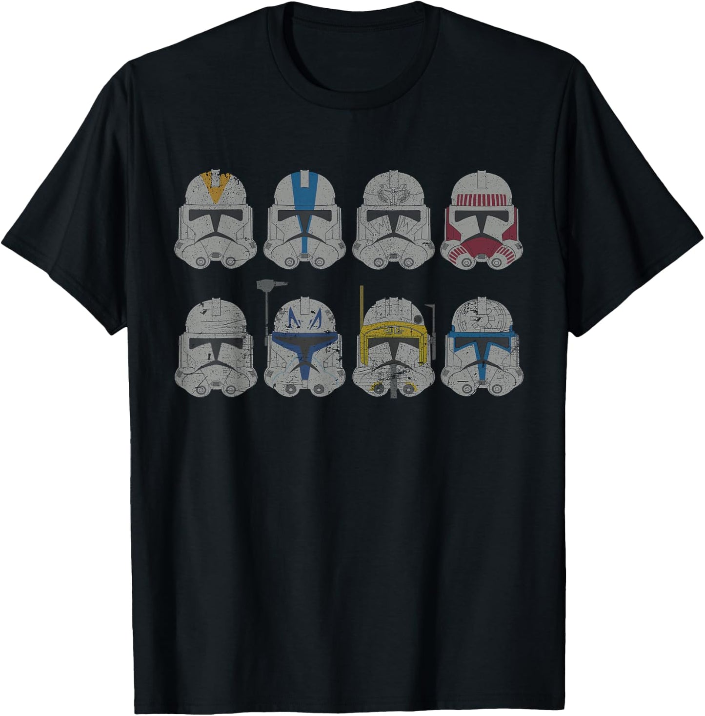 Star Wars Clone Wars Clone Troopers Helmets T-Shirt - T-Shirt | Black