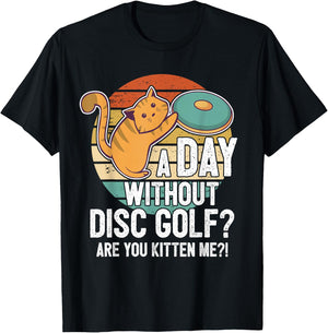 Funny Disc Golf Player Saying I Cat With Disc Kitten T-Shirt - T-Shirt | Black