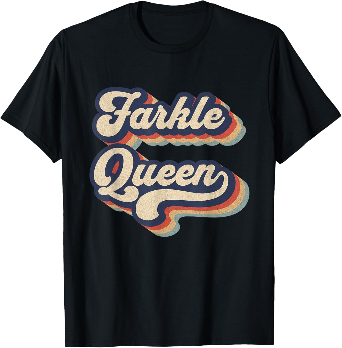 Farkle Queen Vintage Farkle Dice Game T-Shirt - T-Shirt | Black