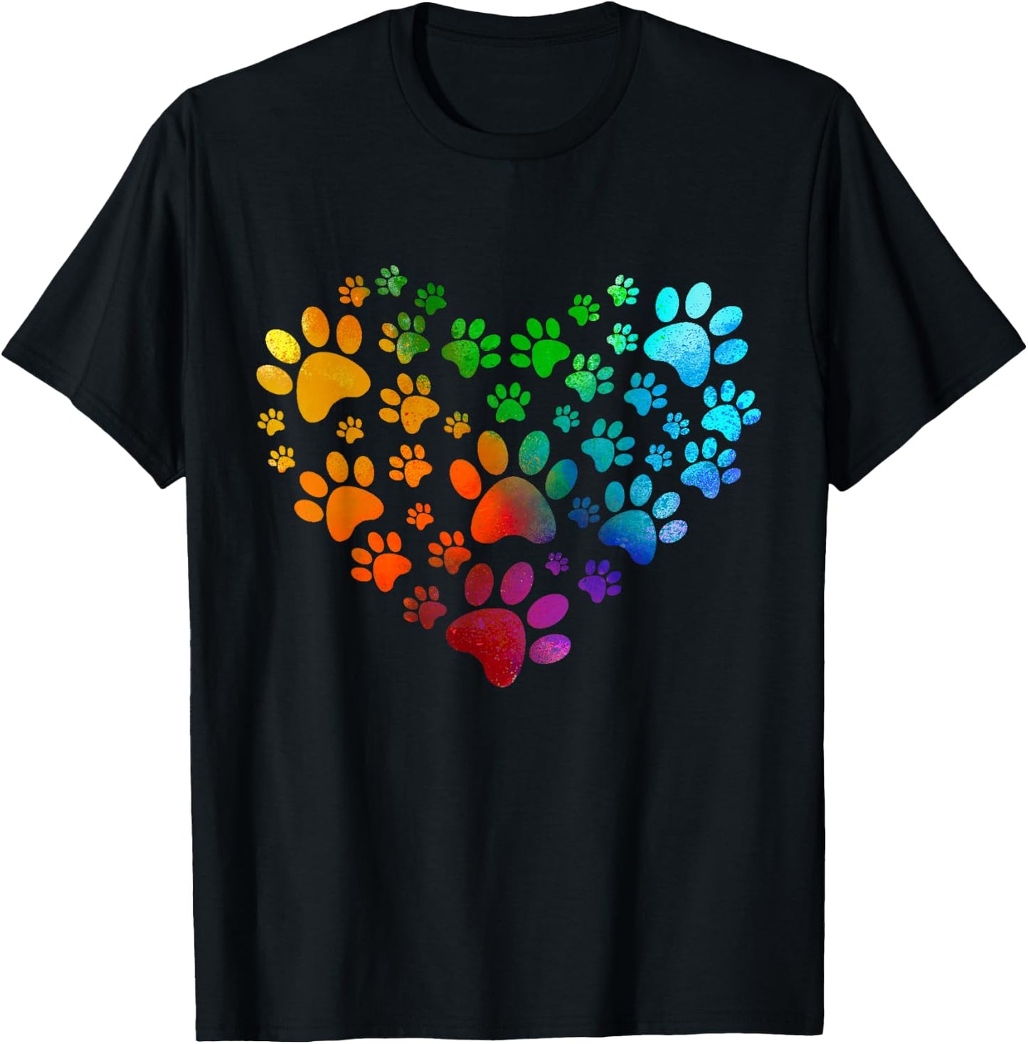 Paw Heart Paw Print Dog Heart Dog Accessories Gift Women Girls Kids T-Shirt - T-Shirt | Black