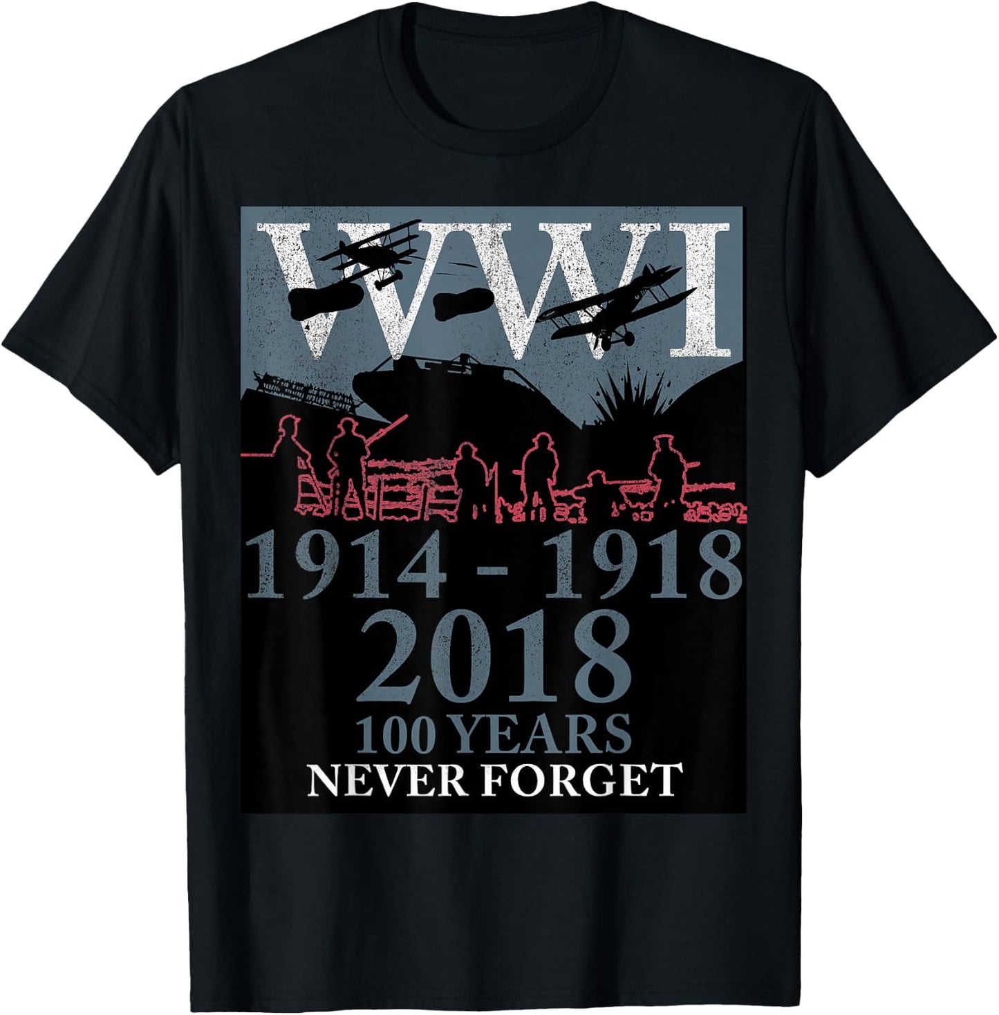 World War One WW1 WWI 100 Years Anniversary Momento T-Shirt - T-Shirt | Black