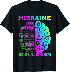 Cool Migraine Memory Less Hallucinations T-Shirt - T-Shirt | Black