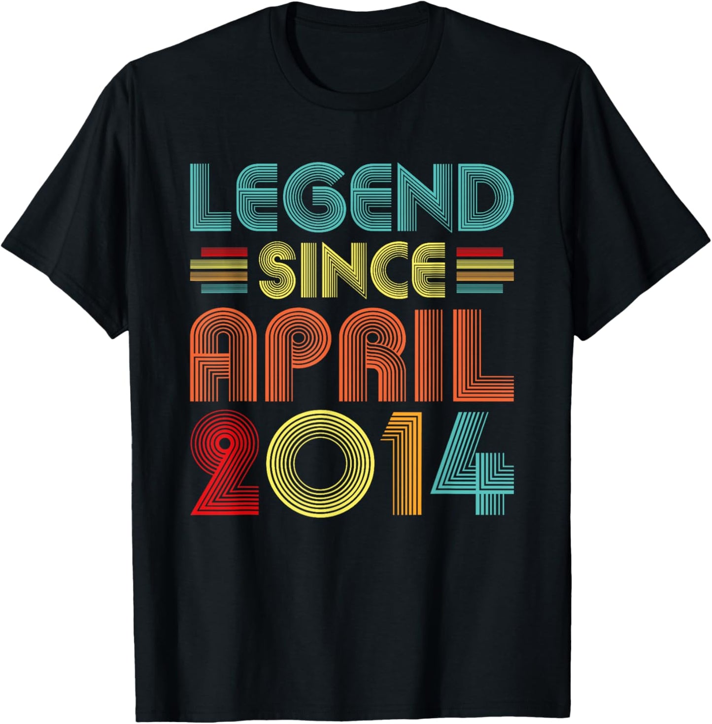Legend Since April 2014 Birth Of Birthday 2014 Vintage Idea T-Shirt - T-Shirt | Black