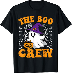 Halloween Ghost The Boo Crew Costume Matching Men Women Kids T-Shirt - T-Shirt | Black