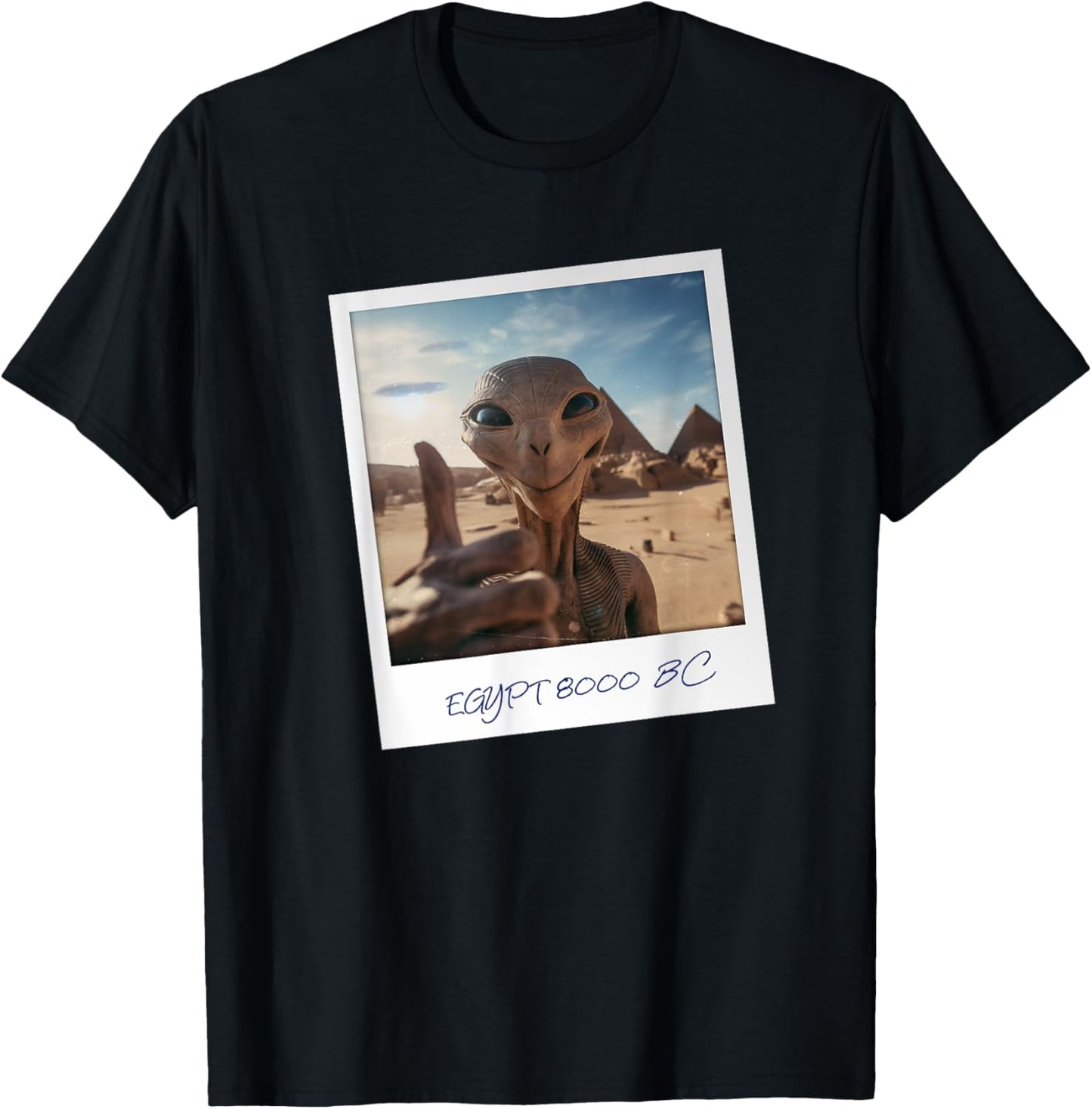 Aliens Building Pyramids UFO Conspiracy Theory Sarcasm T-Shirt - T-Shirt | Black