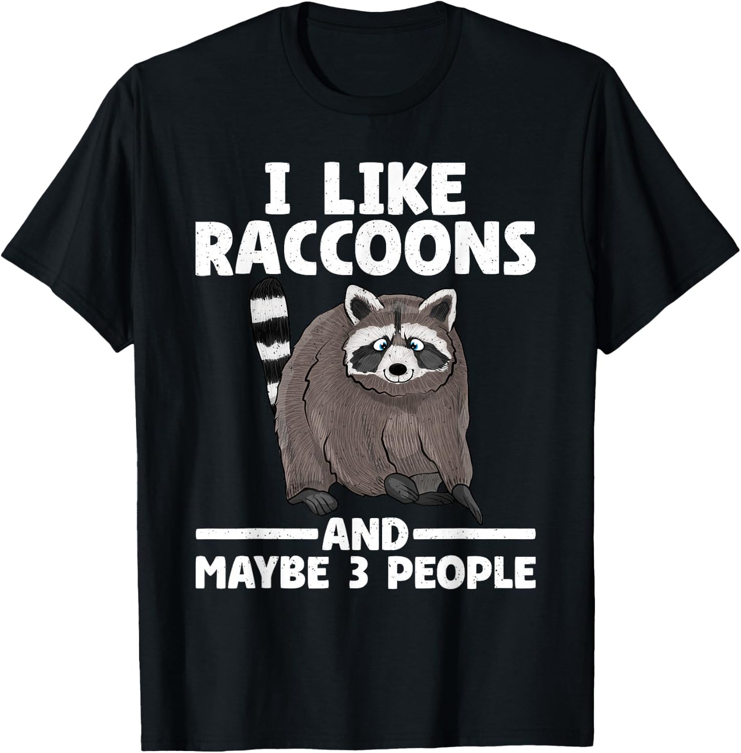 Cool Raccoon Design Women Kids Racoon Raccoon Lover T-Shirt - T-Shirt | Black