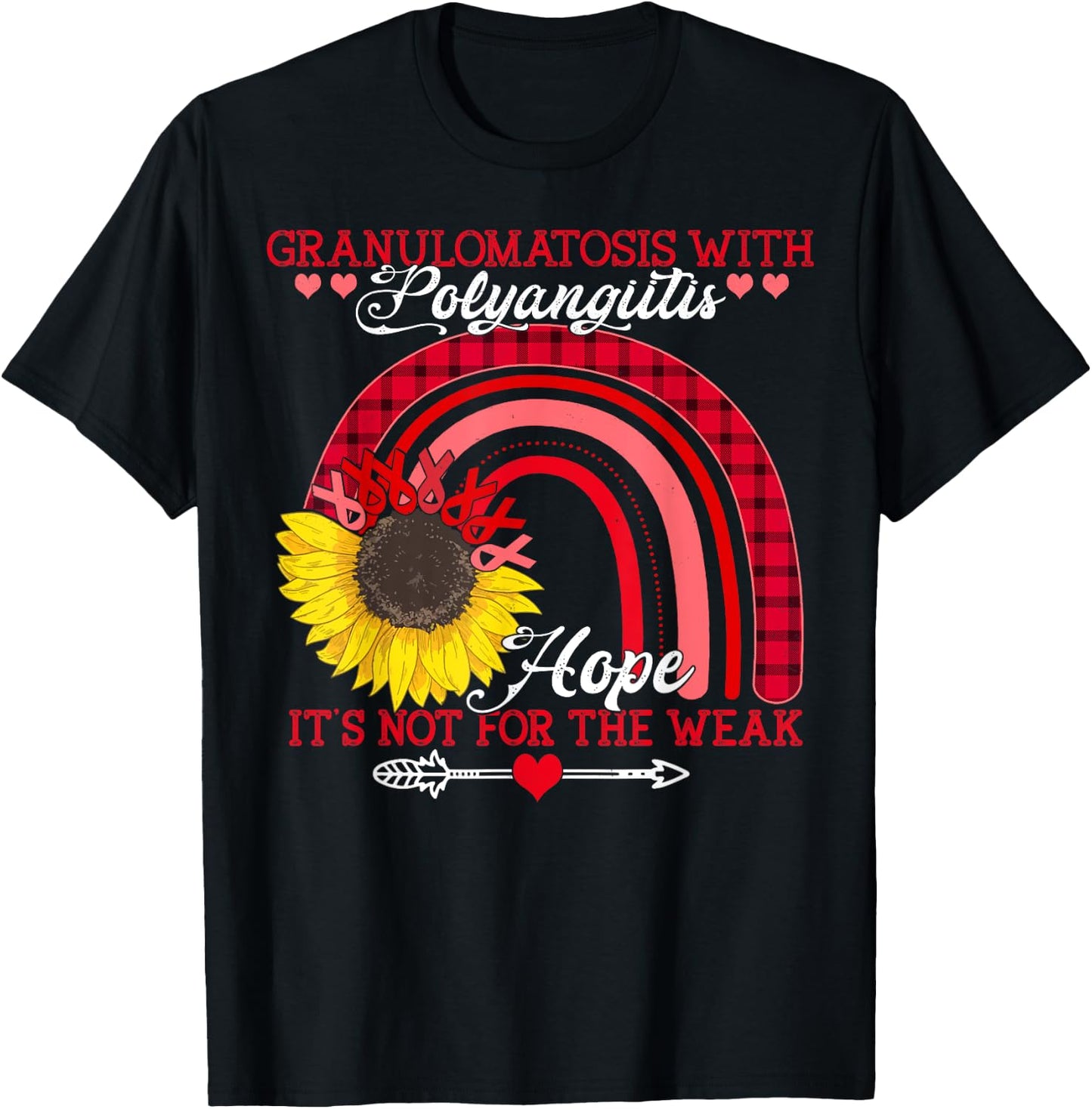 Sunflower Granulomatosis with Polyangiitis Awareness T-Shirt - T-Shirt | Black