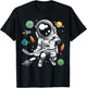 Funny Hockey Player Cosmonaut Outer Space Astronaut T-Shirt - T-Shirt | Black