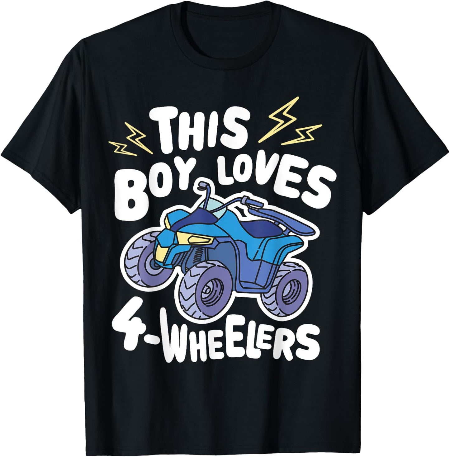 ATV Quad Biking Graphic - This Boy Loves 4 Wheelers T-Shirt - T-Shirt | Black