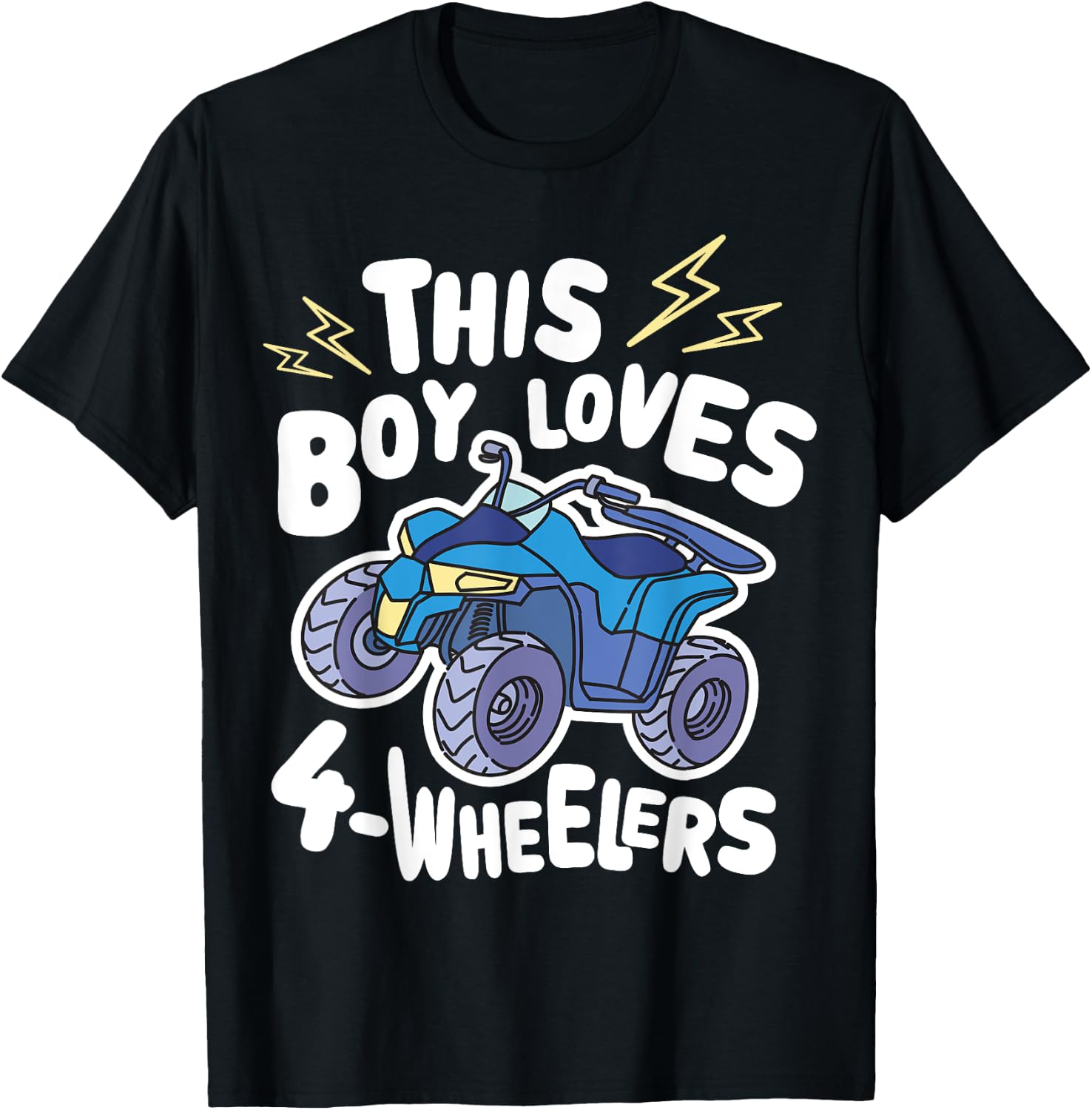 ATV Quad Biking Graphic - This Boy Loves 4 Wheelers T-Shirt - T-Shirt | Black