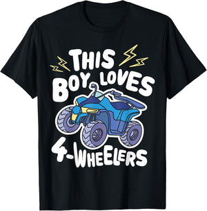 ATV Quad Biking Graphic - This Boy Loves 4 Wheelers T-Shirt - T-Shirt | Black