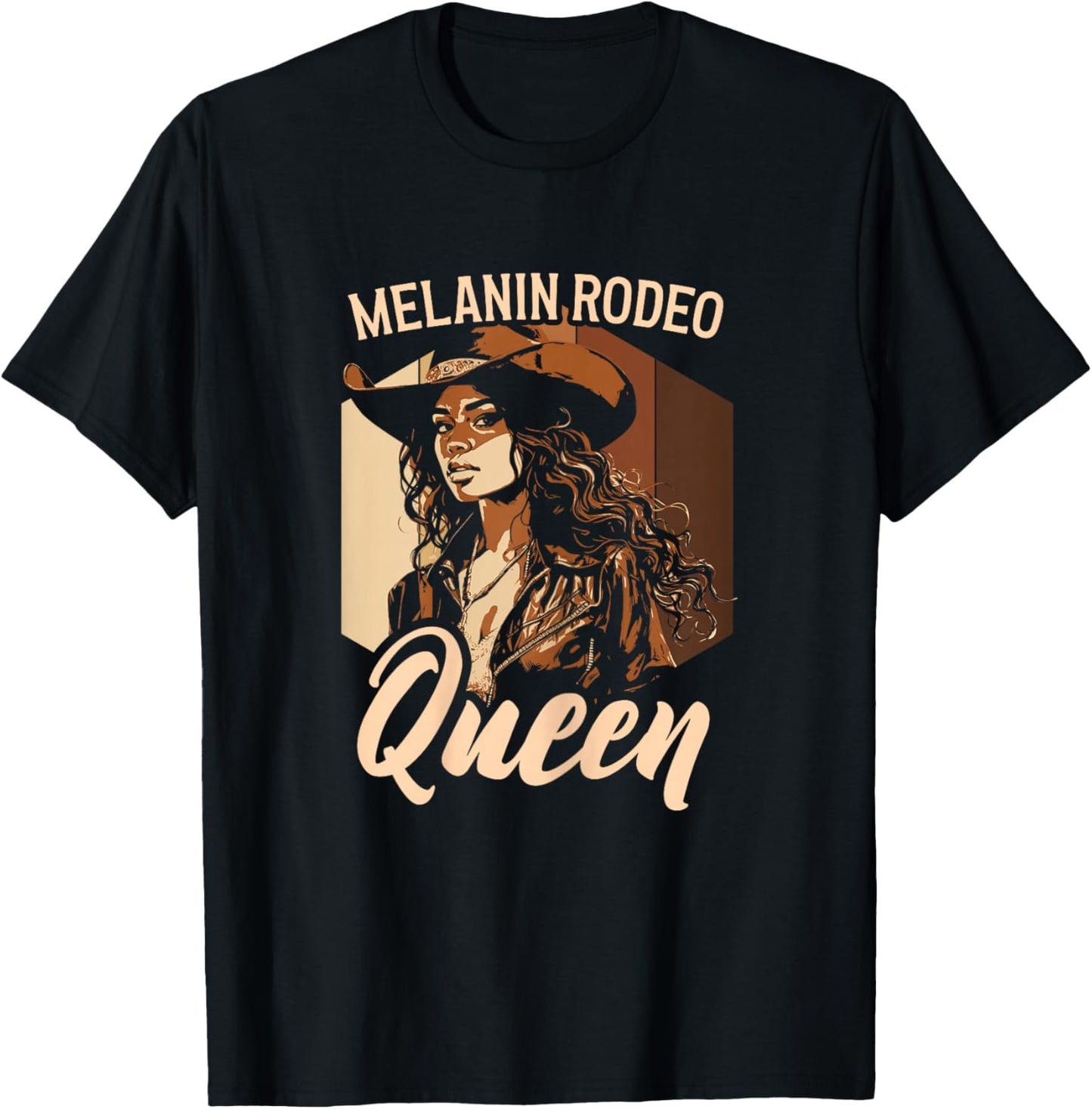Melanin Rodeo Queen Bronc Riding African American T-Shirt - T-Shirt | Black