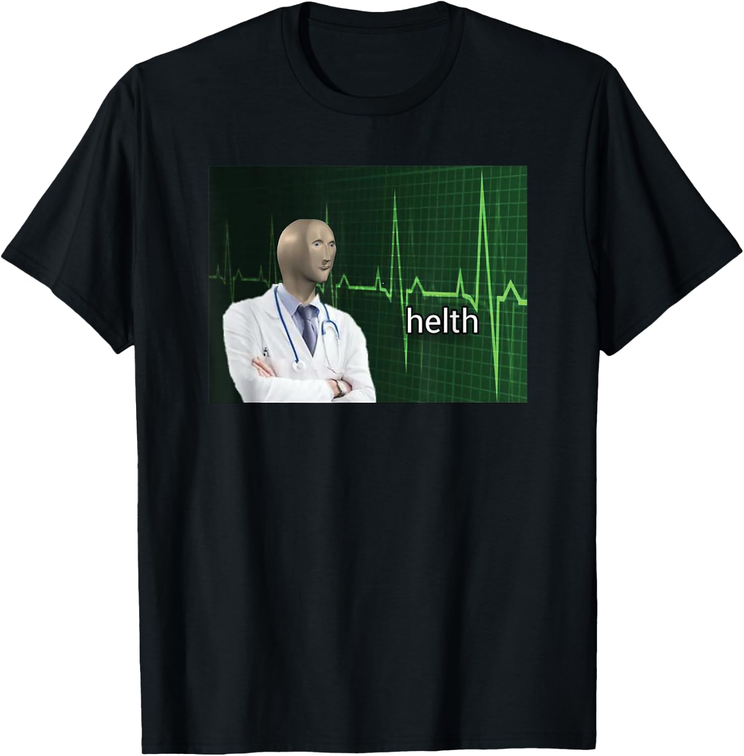 Meme Man Helth Doctor T-Shirt - T-Shirt | Black