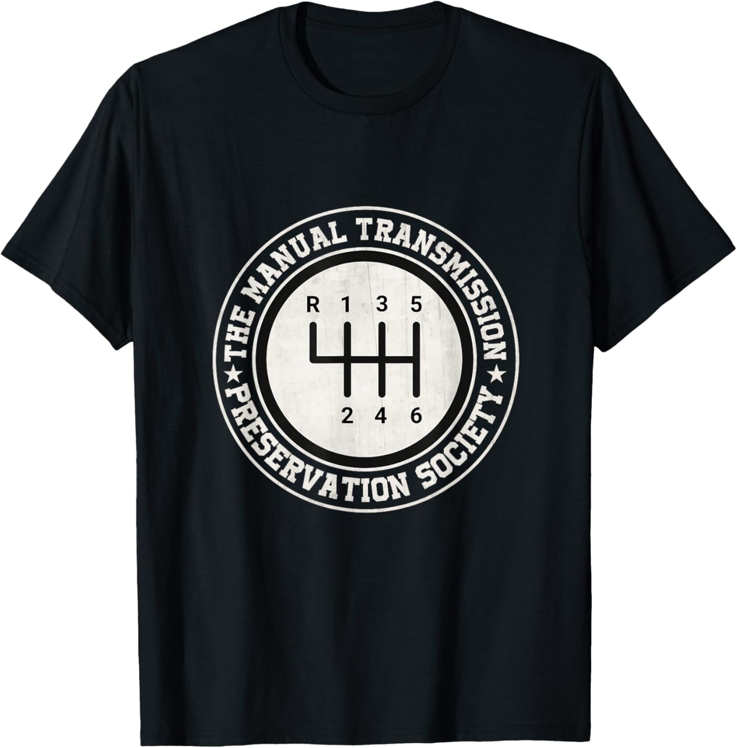 Manual Transmission Preservation Society 3 Pedals 6 Speed T-Shirt - T-Shirt | Black