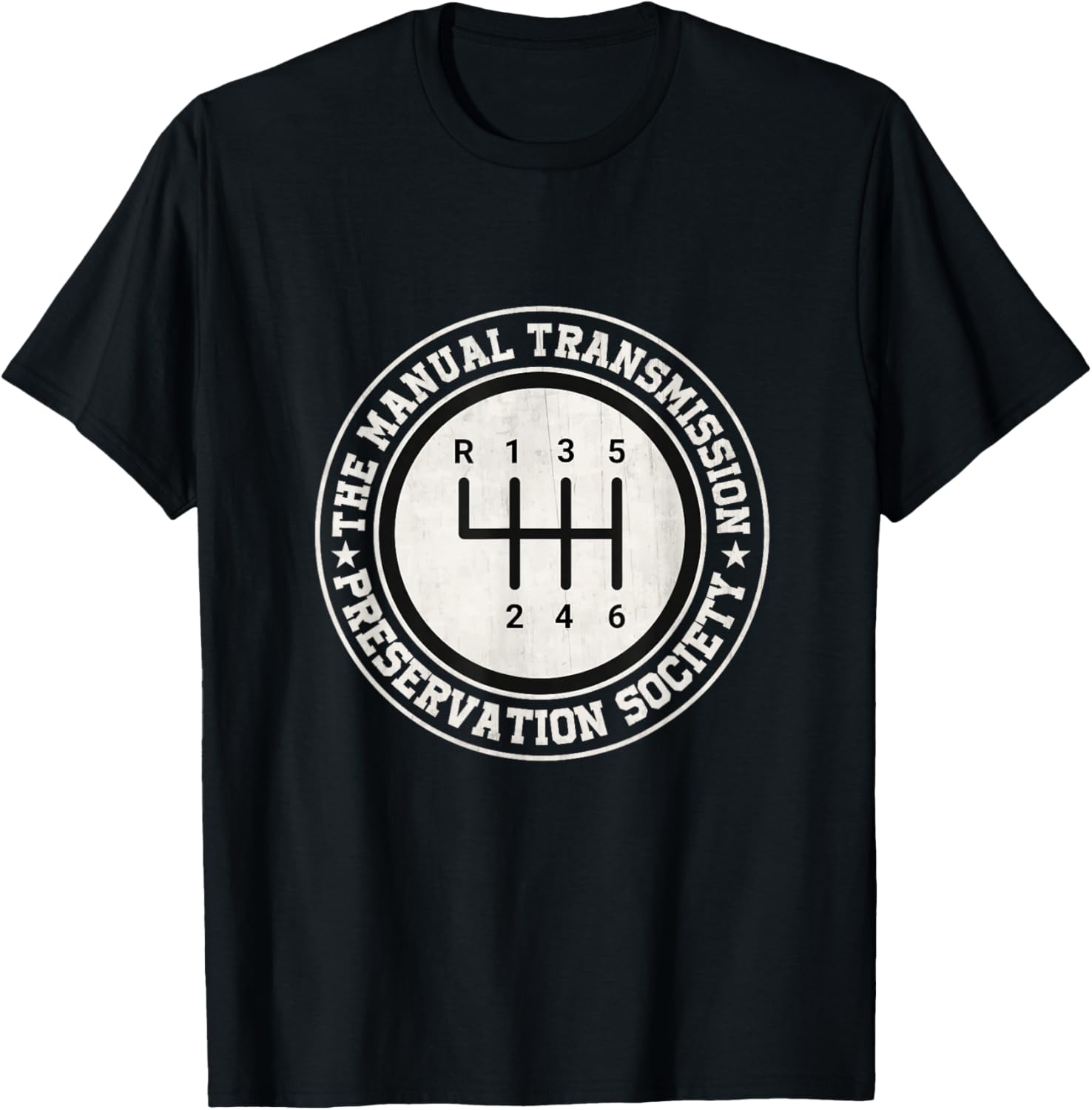 Manual Transmission Preservation Society 3 Pedals 6 Speed T-Shirt - T-Shirt | Black