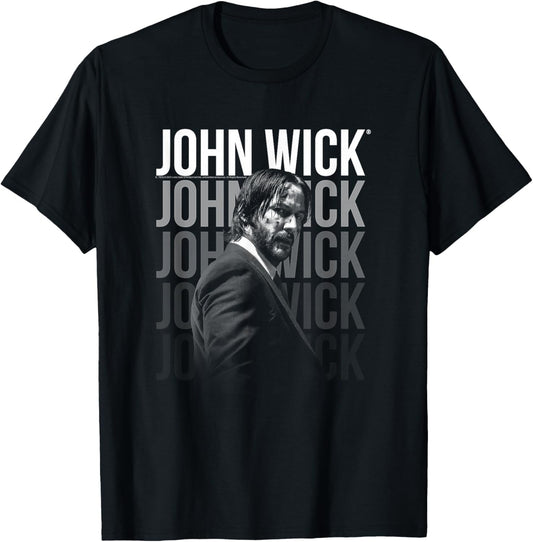 John Wick Classic Fit Logo - Cotton Short Sleeve, Black T-Shirt - T-Shirt | Black