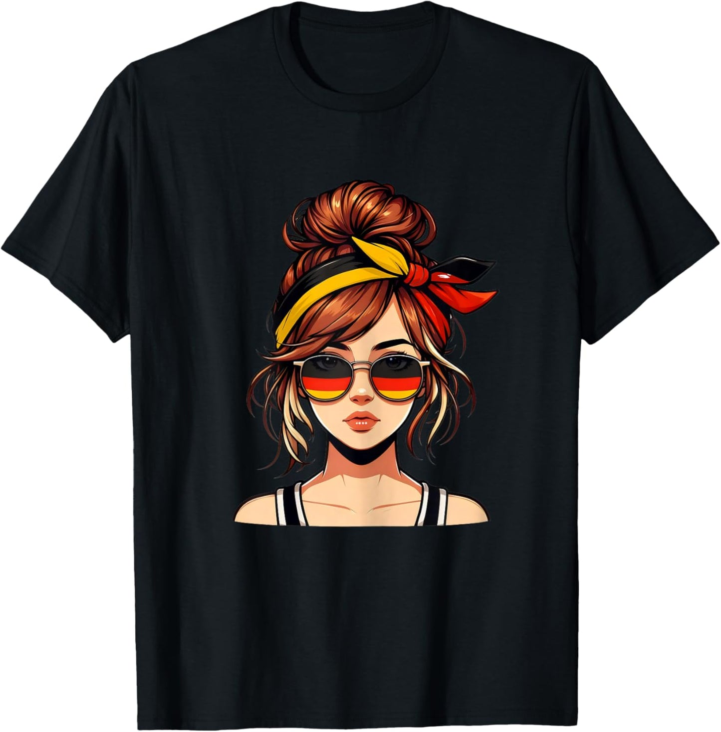 German Girl Deutsches Mädchen Deutschland Flagge T-Shirt - T-Shirt | Black