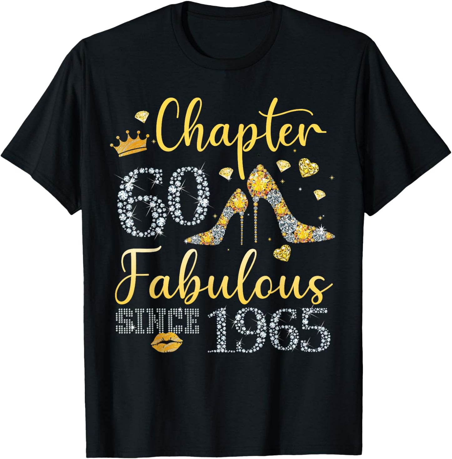 Women Chapter 60 Fabulous Since 1965 60 years old Birthday T-Shirt - T-Shirt | Black