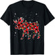 Pajamas Red& Black Plaid Flannel Christmas Moose Lovers T-Shirt - T-Shirt | Black