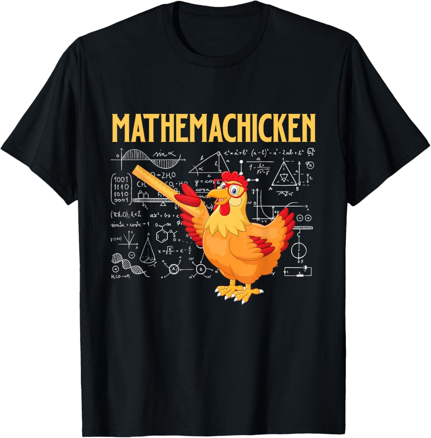 Mathemachicken - Chicken Math Lover Animal Poultry Owner T-Shirt - T-Shirt | Black