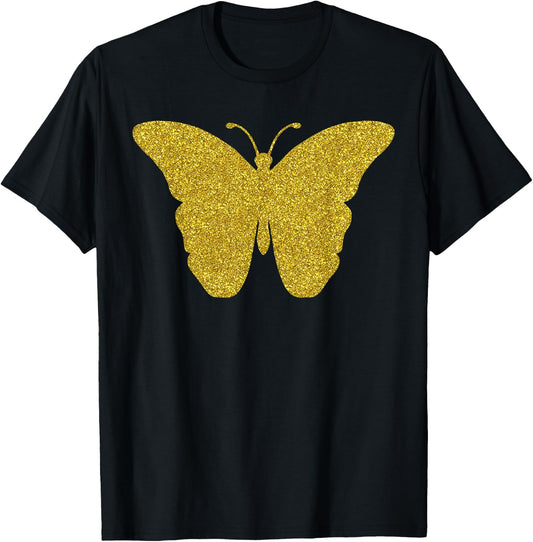 Butterfly Golden Insect Animal Gift Girls T-Shirt - T-Shirt | Black
