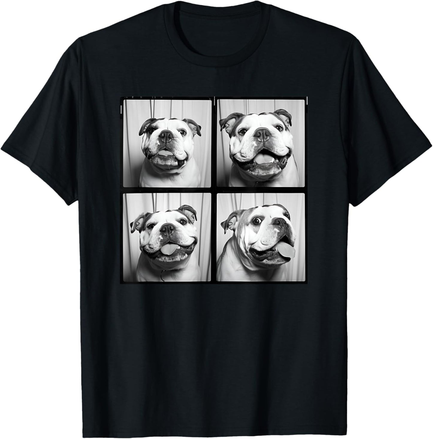 English Bulldog Puppy Face Pet Portrait Bulldog Mom T-Shirt - T-Shirt | Black