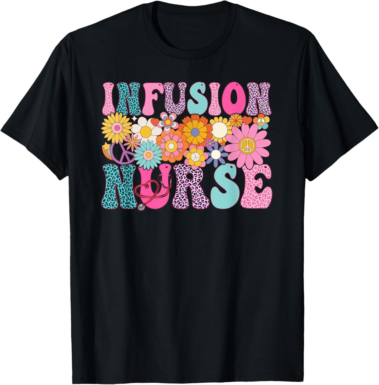 Infusion Nurse Week Groovy Appreciation Day T-Shirt - T-Shirt | Black