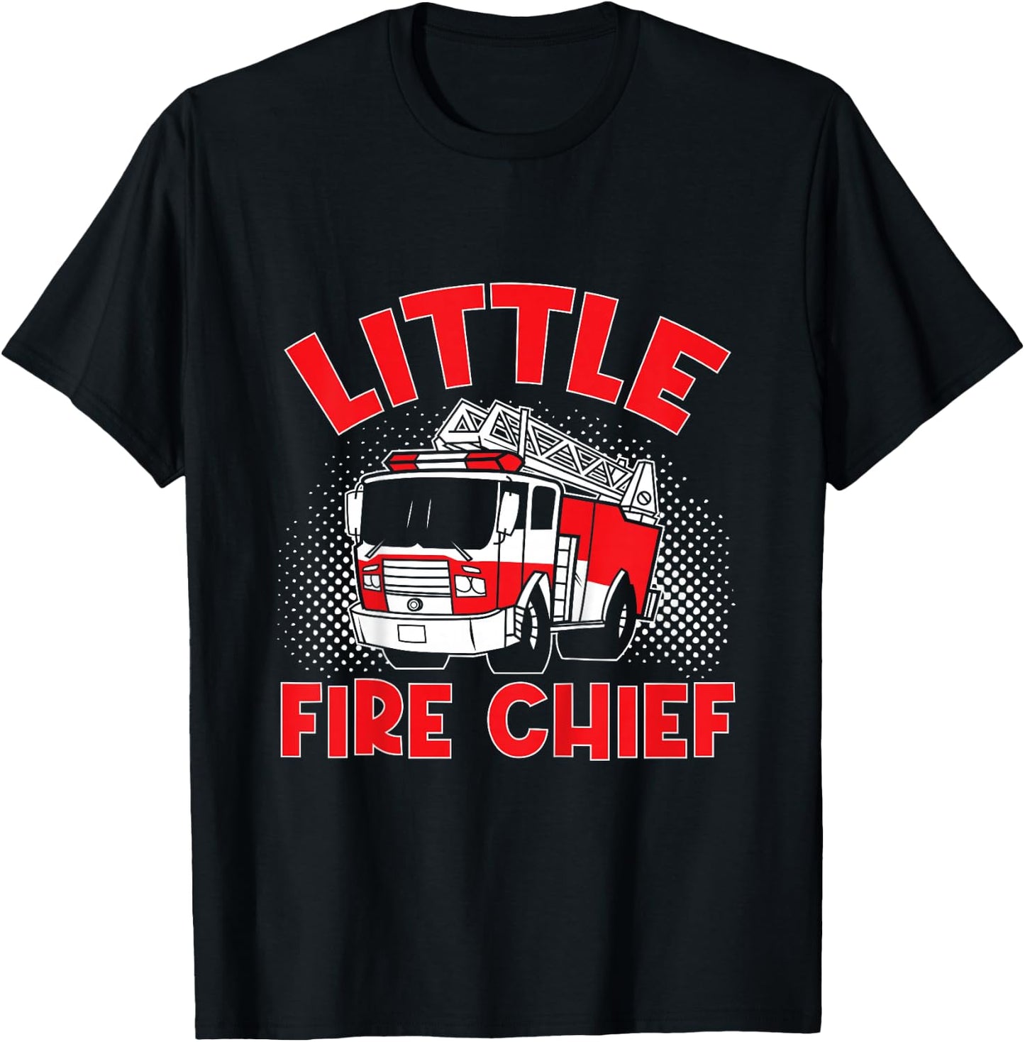 Fire Truck Kids Firefighter Little Fire Chief T-Shirt - T-Shirt | Black
