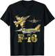 F16 Jet Aircraft Fighter Jet Blueprint Design F-16 Sufa T-Shirt - T-Shirt | Black