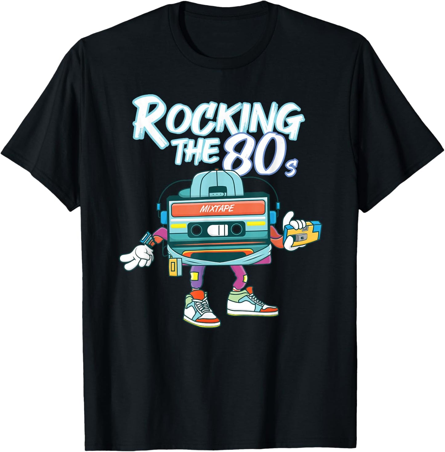 Retro 80s Rocking The 80s Mixtape Vintage Classic 1980s T-Shirt - T-Shirt | Black