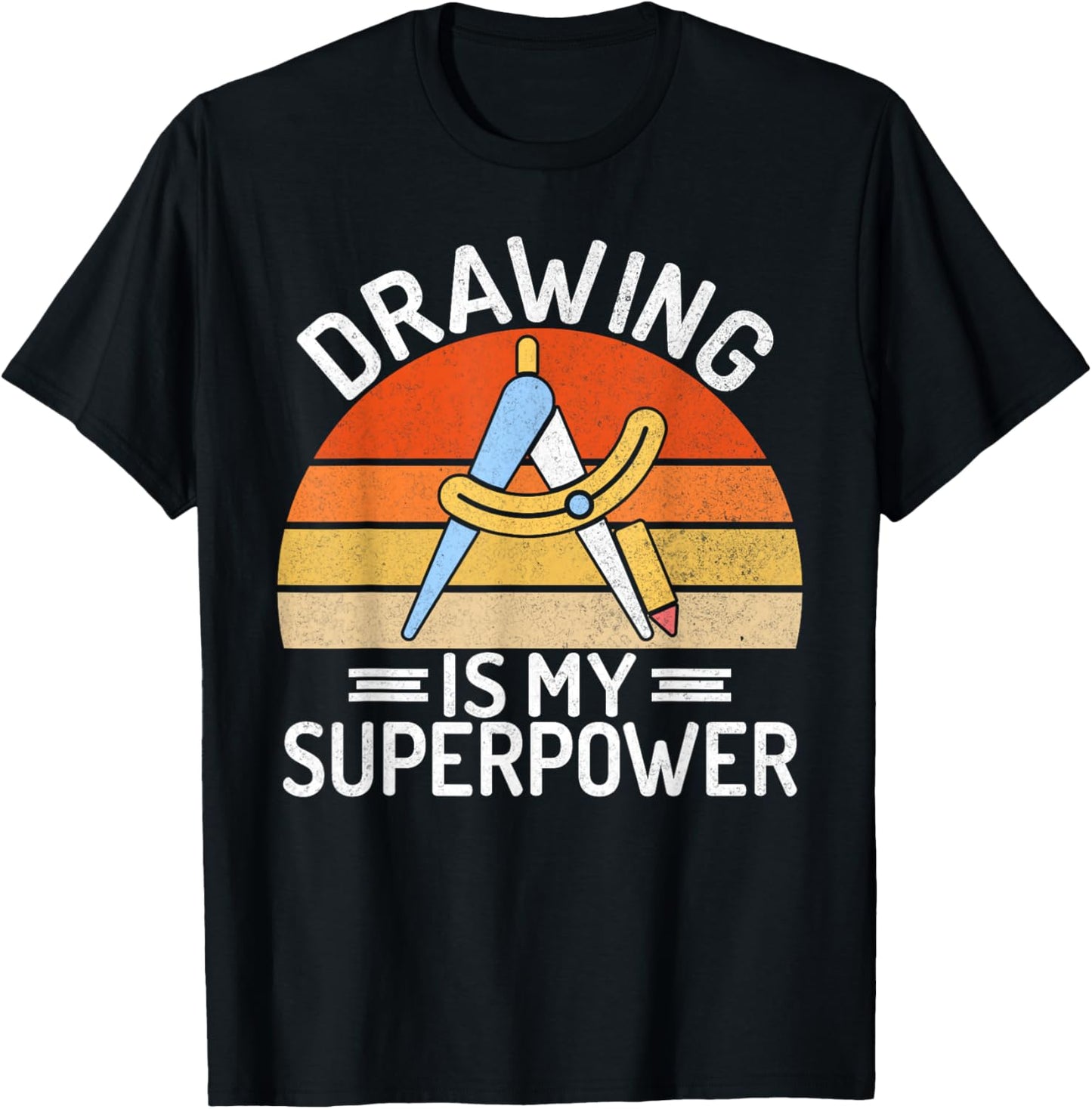 Drawing is my Superpower Draftsman T-Shirt - T-Shirt | Black