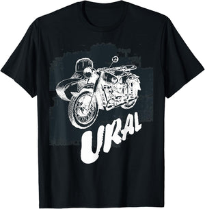Retro Motorcycle Ural - Vintage Sidecar Motorbike T-Shirt - T-Shirt | Black