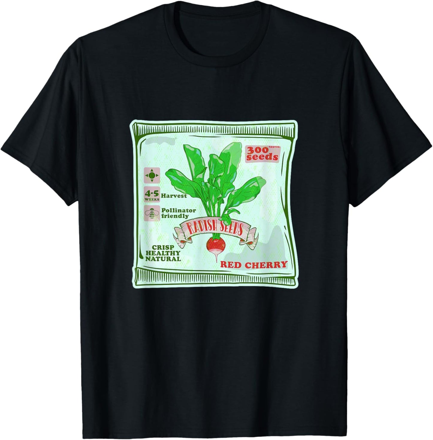 Radish seeds packet growing vegetables T-Shirt - T-Shirt | Black
