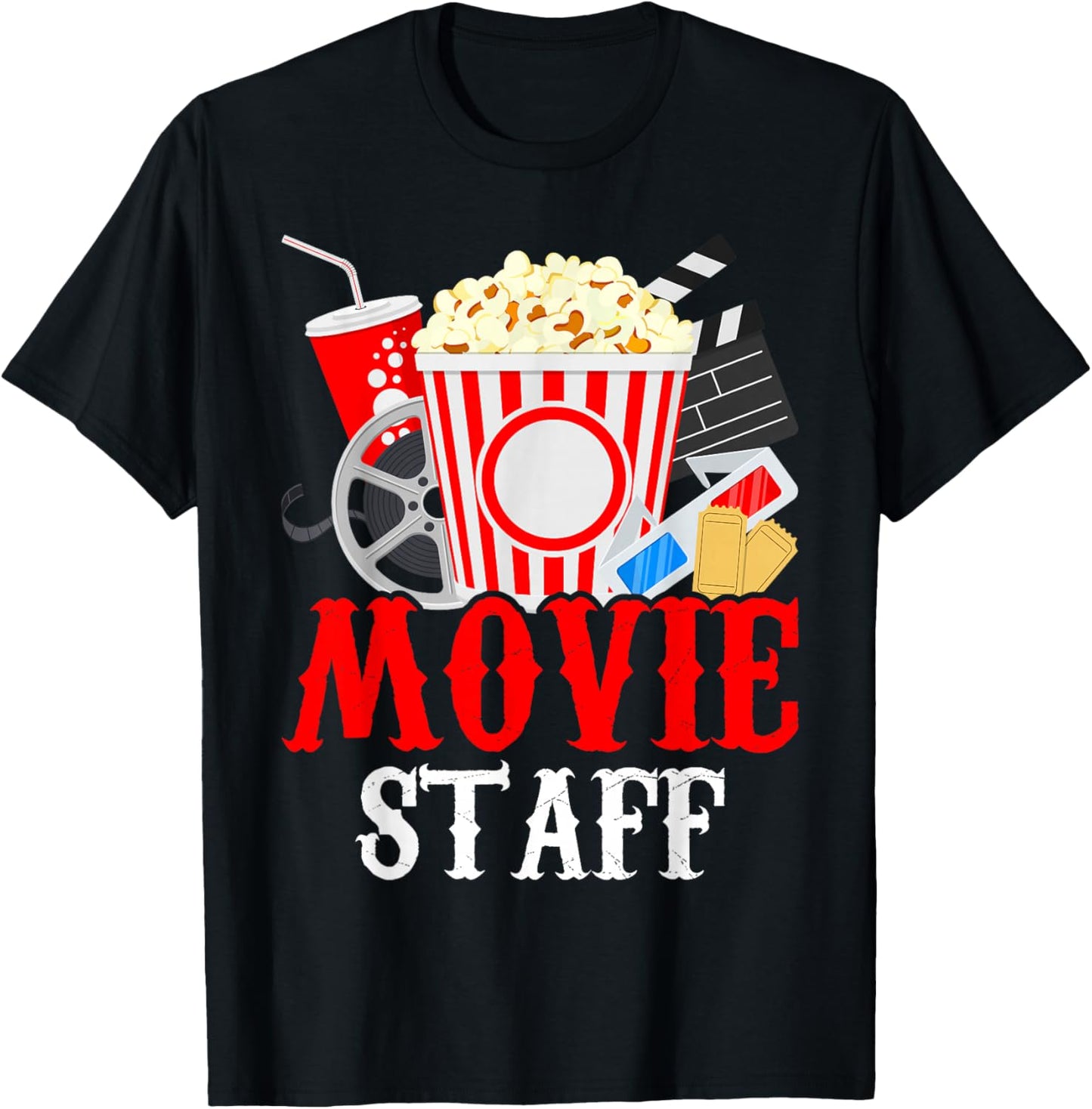 Movie Party Movie Night Movie Birthday T-Shirt - T-Shirt | Black