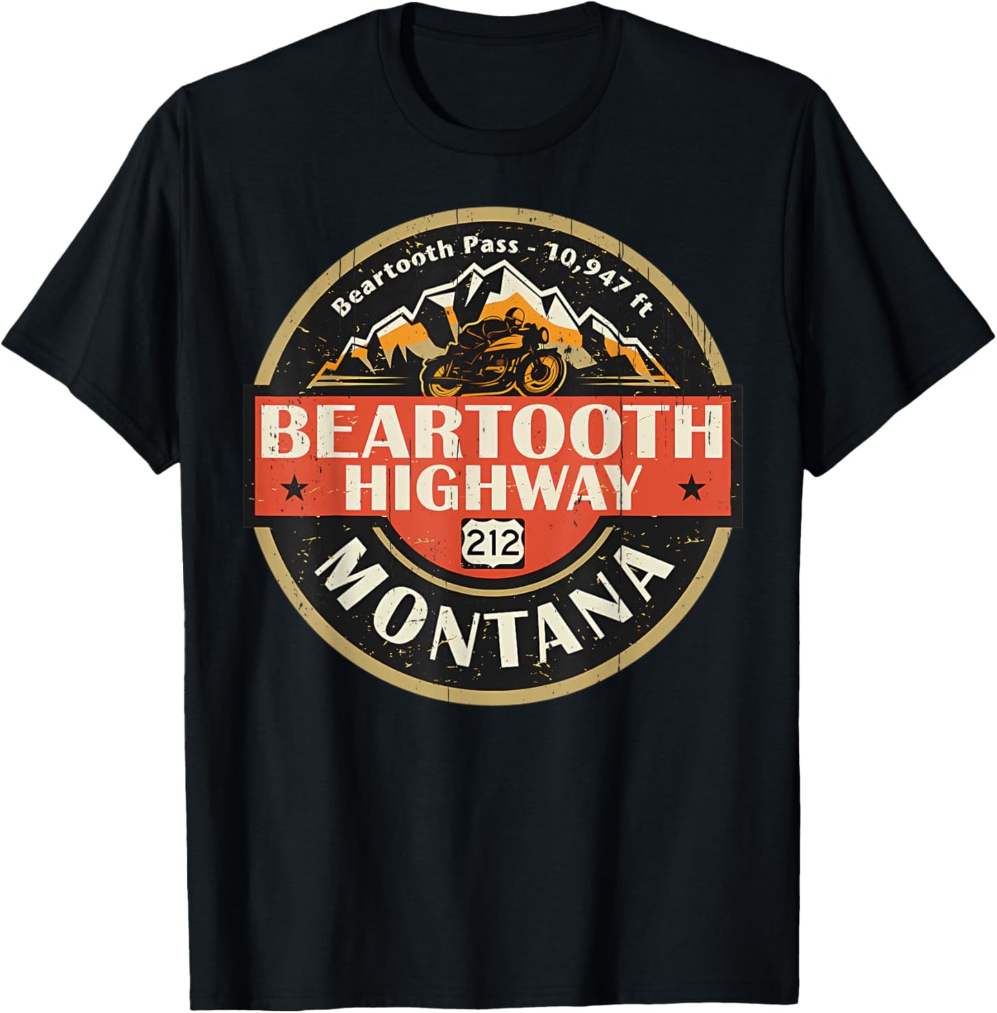 Vintage Beartooth Highway Mountain Hiking Nature T-Shirt - T-Shirt | Black