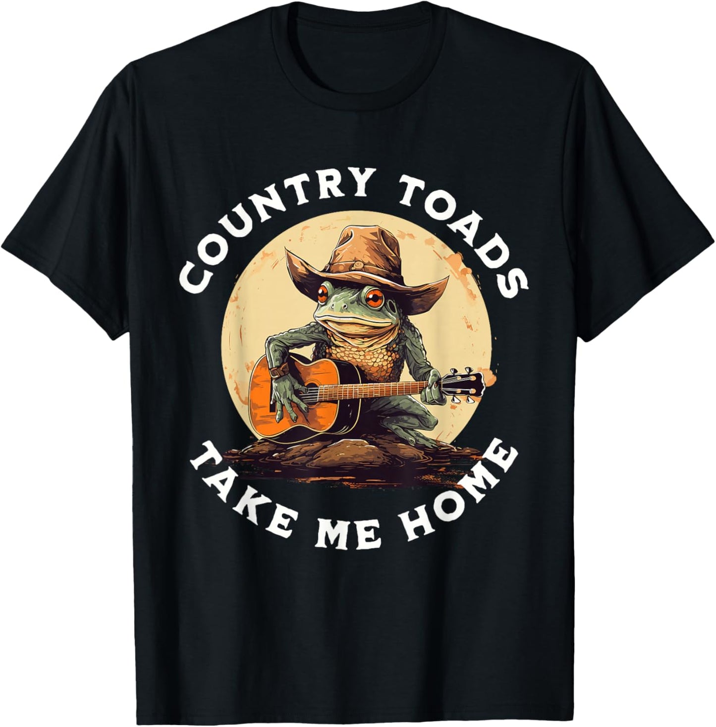 Country Toads Take Me Home Funny Country Music Toad T-Shirt - T-Shirt | Black