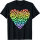 Heart Rainbow Cheetah Leopard Tiger Print T-Shirt - T-Shirt | Black