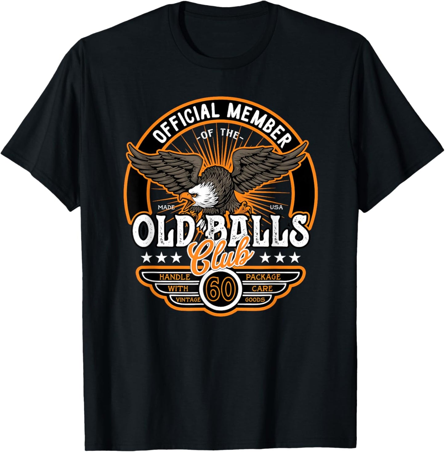 Vintage 60th Birthday Old Balls Club 60 's 60th T-Shirt - T-Shirt | Black