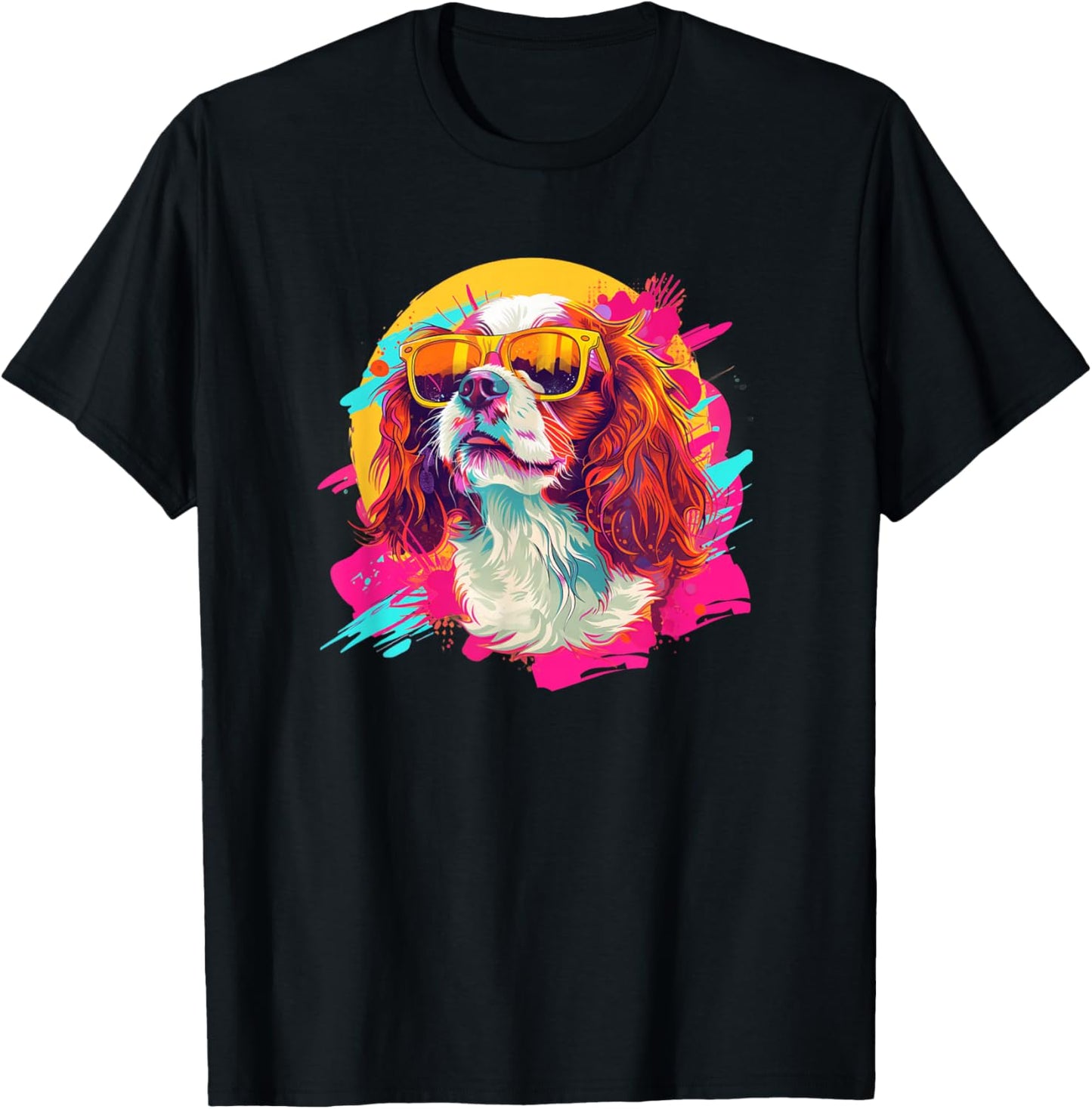 Kid Funny Retro Vintage 80s 90s Cavalier Dog Mom T-Shirt - T-Shirt | Black