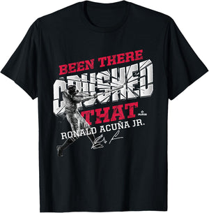 FanPrint Ronald Acuna Jr. -Adults Black Baseball Graphic - Small T-Shirt - T-Shirt | Black