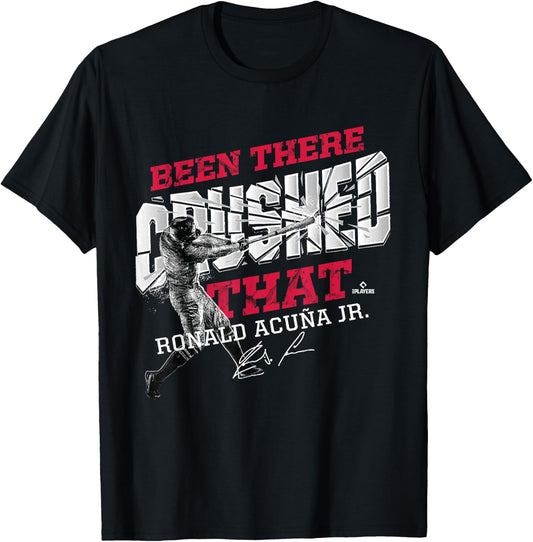 FanPrint Ronald Acuna Jr. -Adults Black Baseball Graphic - Small T-Shirt - T-Shirt | Black