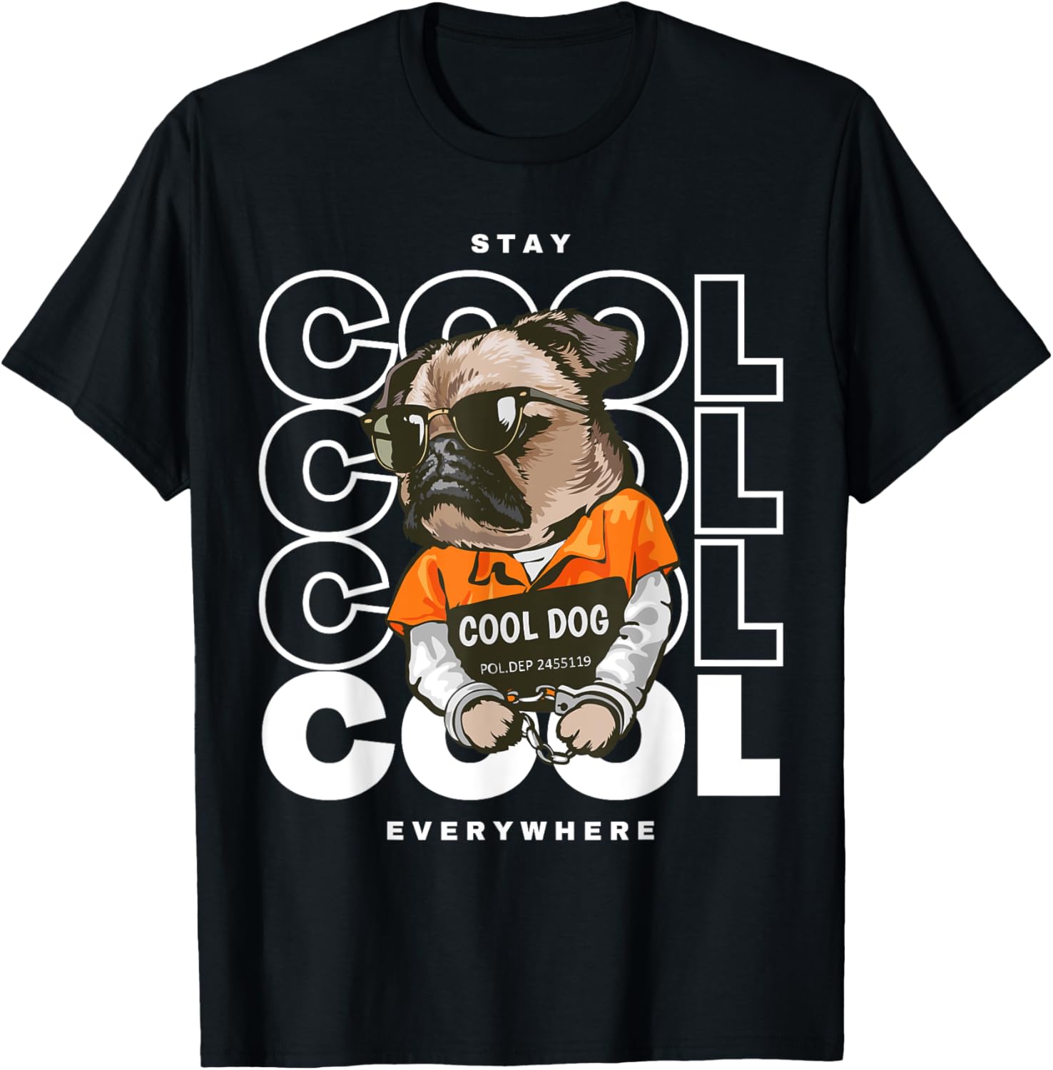 Stay Cool Everywhere. Funny Cool Dog Women Kids T-Shirt - T-Shirt | Black
