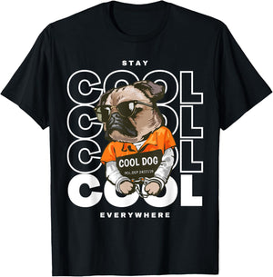Stay Cool Everywhere. Funny Cool Dog Women Kids T-Shirt - T-Shirt | Black