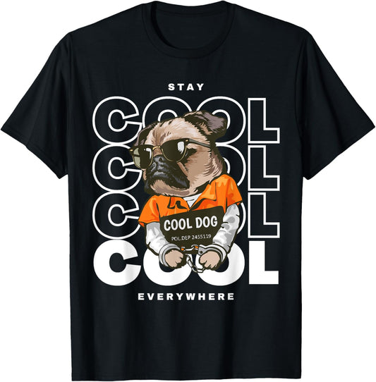 Stay Cool Everywhere. Funny Cool Dog Women Kids T-Shirt - T-Shirt | Black